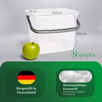 Novaliv Waschmittelbox mit Deckel 4 Liter Transparent und Dosierlöffel 23,5 x 18 x 18,5 cm Box Waschpulver Aufbewahrungsbox mit Henkel Waschmittel Aufbewahrung Waschmittelbehälter Waschpulverbehälter