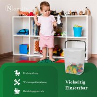 Novaliv Waschmittelbox mit Deckel 7 Liter Transparent und Dosierlöffel 23,5 x 18 x 26,5 cm Waschpulver Aufbewahrungsbox mit Henkel Waschmittel Aufbewahrung Waschmittelbehälter Waschpulverbehälter