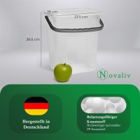 Novaliv Waschmittelbox mit Deckel 7 Liter Transparent und Dosierlöffel 23,5 x 18 x 26,5 cm Waschpulver Aufbewahrungsbox mit Henkel Waschmittel Aufbewahrung Waschmittelbehälter Waschpulverbehälter
