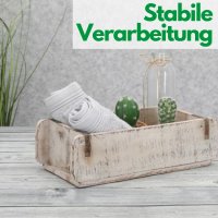 Novaliv Holzkiste Vintage Weiß 30 x 15 x 10 cm Alte Ziegelform Holz EIN KAMMER Allzweckkiste aus recyceltem Altholz Jede Form EIN Unikat - Geschenkkiste