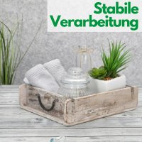 Novaliv Holzkiste Vintage Weiß 30 x 25 x 8 cm Alte Ziegelform Holz Groß Allzweckkiste aus recyceltem Altholz Jede Form EIN Unikat – Vintage Kiste Deko