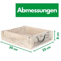 Novaliv Holzkiste Vintage Weiß 30 x 25 x 8 cm Alte Ziegelform Holz Groß Allzweckkiste aus recyceltem Altholz Jede Form EIN Unikat – Vintage Kiste Deko