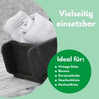 Novaliv Holzkiste Vintage Schwarz 30 x 15 x 10 cm Alte Ziegelform Holz EIN KAMMER Allzweckkiste aus recyceltem Altholz Jede Form EIN Unikat - Geschenkkiste