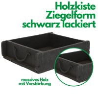 Novaliv Holzkiste Vintage Schwarz 30 x 25 x 8 cm Alte Ziegelform Holz Groß Allzweckkiste aus recyceltem Altholz Jede Form EIN Unikat – Vintage Kiste Deko