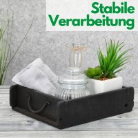 Novaliv Holzkiste Vintage Schwarz 30 x 25 x 8 cm Alte Ziegelform Holz Groß Allzweckkiste aus recyceltem Altholz Jede Form EIN Unikat – Vintage Kiste Deko