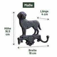 Novaliv Gusseiserne Haken Hund mit 2 Haken 16,5x4x16 cm...