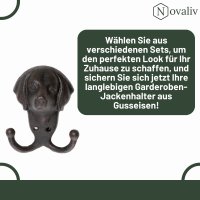 Novaliv Gusseiserne Haken Hundekopf 10x6x12,5 cm einfache Montage stabil sicher ideal für Wand- und Decken-Dekoration Garderobe Vintage Stil robust langlebig und elegant perfekte Dekoration