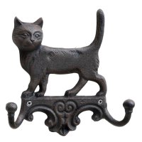Novaliv Gusseiserne Haken Katze mit 2 Haken 16,5x4x16 cm...