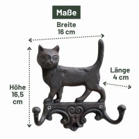 Novaliv Gusseiserne Haken Katze mit 2 Haken 16,5x4x16 cm...