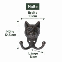 Novaliv Gusseiserne Haken Katzenkopff 10x6x12,5 cm...