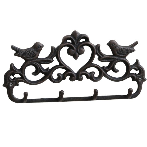 Novaliv Gusseiserne Haken Vögel mit 4 Haken 31,5x14x3 cm einfache Montage stabil sicher ideal für Wand- und Decken-Dekoration Garderobe Vintage Stil robust langlebig und elegant perfekte Dekoration