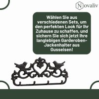 Novaliv Gusseiserne Haken Vögel mit 4 Haken 31,5x14x3 cm einfache Montage stabil sicher ideal für Wand- und Decken-Dekoration Garderobe Vintage Stil robust langlebig und elegant perfekte Dekoration