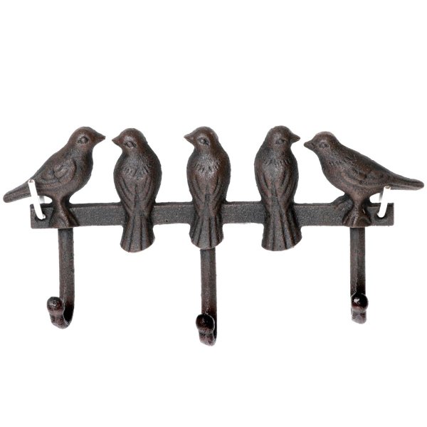 Novaliv Gusseiserne Haken Vogelrücken mit 3 Haken 28x13x4 cm einfache Montage stabil sicher ideal für Wand Dekoration Garderobe Vintage Stil robust langlebig und elegant perfekte Dekoration