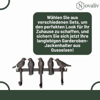 Novaliv Gusseiserne Haken Vogelrücken mit 3 Haken 28x13x4 cm einfache Montage stabil sicher ideal für Wand Dekoration Garderobe Vintage Stil robust langlebig und elegant perfekte Dekoration