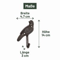 Novaliv Gusseiserne Haken Vogel 4,7x3,2x14 cm einfache...