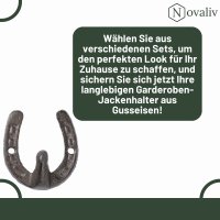 Novaliv Gusseiserne Haken Hufeisen 7x7,5x3 cm einfache Montage stabil sicher ideal für Wand- und Decken-Dekoration Garderobe Vintage Stil robust langlebig und elegant perfekte Dekoration