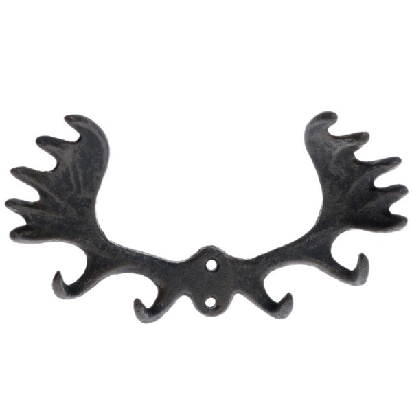 Novaliv Gusseiserne Haken Elch-Geweih mit 4 Haken 21x12x3 cm einfache Montage stabil sicher ideal für Wand- und Decken-Dekoration Garderobe Vintage Stil robust langlebig und elegant Dekoration
