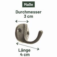 Novaliv Gusseiserne Haken 4x3Ø cm einfache Montage...