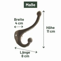 Novaliv Gusseiserne Kleiderhaken Doppelt 11x8x4 cm...