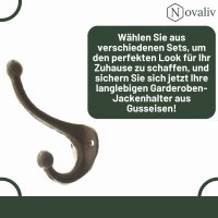 Novaliv Gusseiserne Kleiderhaken Doppelt 11x8x4 cm einfache Montage stabil sicher ideal für Wand-Dekoration Garderobe Vintage Stil robust langlebig und elegant Dekoration Kleiderhaken