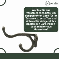 Novaliv Gusseiserne Wandhaken Doppelt 8,5x2,5x4 cm einfache Montage stabil sicher ideal für Wand-Dekoration Garderobe Vintage Stil robust langlebig und elegant Dekoration Kleiderhaken