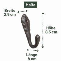 Novaliv Gusseiserne Wandhaken 8,5x2,5x4 cm einfache Montage stabil sicher ideal für Wand-Dekoration Garderobe Vintage Stil robust langlebig und elegant Dekoration Haken Kleiderhaken