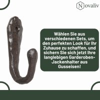 Novaliv Gusseiserne Wandhaken 10x3x5 cm einfache Montage stabil sicher ideal für Wand-Dekoration Garderobe Vintage Stil robust langlebig und elegant Dekoration Haken Kleiderhaken