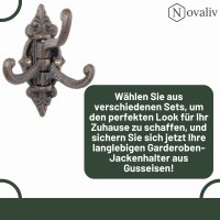 Novaliv Gusseiserne Wandhaken 3-Fach 13,5x2x13,5 cm einfache Montage stabil sicher ideal für Wand-Dekoration Garderobe Vintage Stil robust langlebig und elegant Dekoration Haken Kleiderhaken