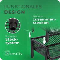 Novaliv 2 Stück Korbregal Schwarz Steckregal Stapelbar & Erweiterbar, Regale für Vorratsraum, Lebensmittelregal, Obstregal Keller Aufbewahrungssystem, Vorratskammer Ordnungssystem, Getränkeregal