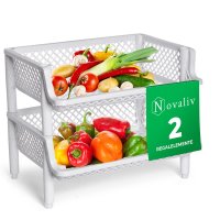 Novaliv 2 Stück Korbregal Weiß Steckregal...