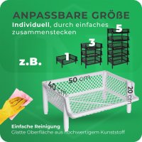 Novaliv 2 Stück Korbregal Weiß Steckregal Stapelbar & Erweiterbar, Regale für Vorratsraum, Lebensmittelregal, Obstregal Keller Aufbewahrungssystem, Vorratskammer Ordnungssystem, Getränkeregal