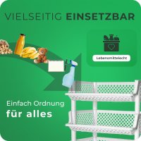 Novaliv 2 Stück Korbregal Weiß Steckregal Stapelbar & Erweiterbar, Regale für Vorratsraum, Lebensmittelregal, Obstregal Keller Aufbewahrungssystem, Vorratskammer Ordnungssystem, Getränkeregal