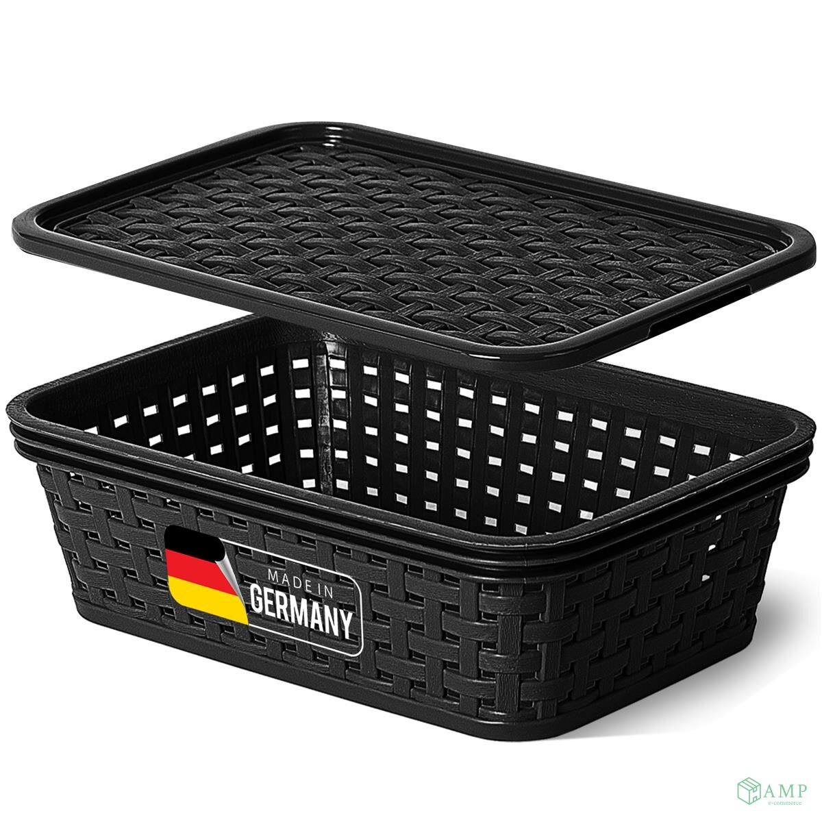 Novaliv Mini 1L Aufbewahrungsbox Schwarz – BPA-frei & Rattan Design -, 13,77 €