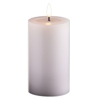Mittlere LED Stumpenkerze mit Timer weiß 7,5cm...
