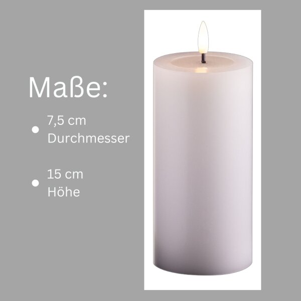 2er Set Led Kerzen flackernde Flamme mit Echtwachspiegel weiß 7,5cm ø, 27,54 €