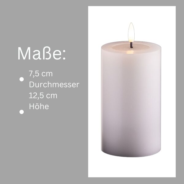 2er Set Led Kerzen flackernde Flamme mit Echtwachspiegel weiß 7,5cm ø, 27,54 €