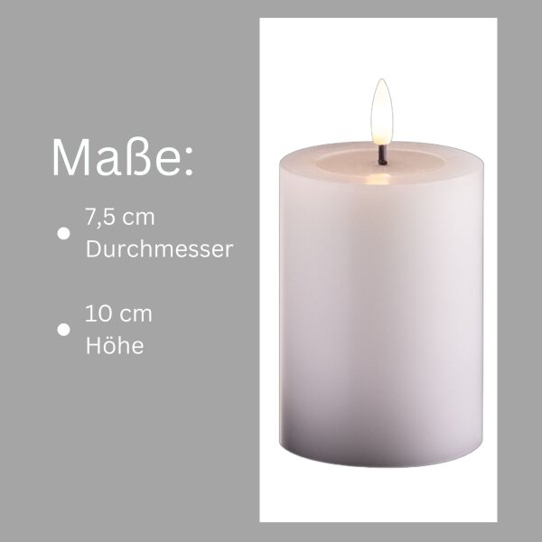 2er Set Led Kerzen flackernde Flamme mit Echtwachspiegel weiß 7,5cm ø, 25,64 €