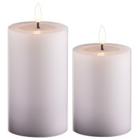 2er Set Led Kerzen flackernde Flamme mit Echtwachspiegel...