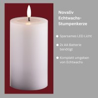 2er Set Led Kerzen flackernde Flamme mit Echtwachspiegel...