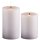 2er Set Led Kerzen flackernde Flamme mit Echtwachspiegel weiß 7,5cm ø 1x 12,5 cm, 1x10 cm Höhe, LED Kerzen mit Timerfunktion, 2 AA Batterien nötig, LED Echtwachs Stumpenkerzen warmweiß