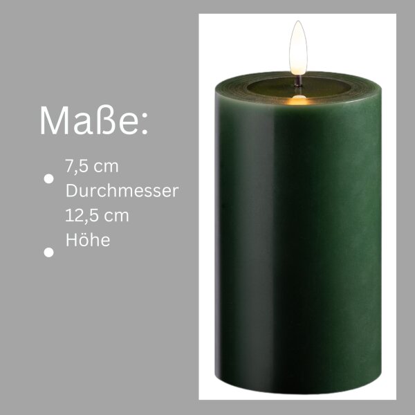 2er Set Led Kerzen flackernde Flamme mit Echtwachspiegel grün 7,5cm ø, 27,54 €