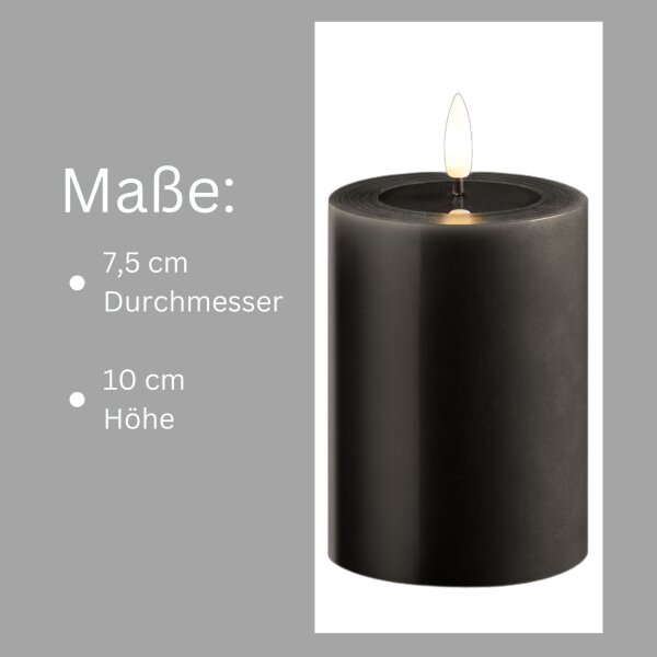 2er Set Led Kerzen flackernde Flamme mit Echtwachspiegel grau 7,5cm ø, 25,64 €