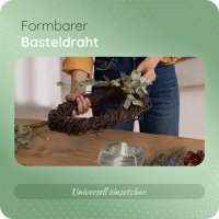 Novaliv 60 Meter Aluminiumdraht 2mm Champagner, Basteldraht ideal als Biegedraht zum basteln, Vielseitig für DIY-Projekte und Dekorationen, 60m Rolle Dekodraht, Blumendraht, kein Schmuckdraht
