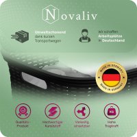 Novaliv Rattan Wäschekorb mit 4 Griffen 40L Schwarz, Wäschebox Set Wäscheeimer Wäschebehälter für Bad Wäsche Schmutzwäsche, Wäschekörbe Organizer Haushalt Zubehör Wäschetonne Sammler