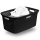 Novaliv Rattan Wäschekorb mit 4 Griffen 40L Schwarz, Wäschebox Set Wäscheeimer Wäschebehälter für Bad Wäsche Schmutzwäsche, Wäschekörbe Organizer Haushalt Zubehör Wäschetonne Sammler