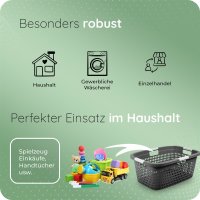Novaliv Wäschekorb-Set 25L + 40L, Wäschebox Set Wäscheeimer Wäschebehälter für Bad Wäsche Schmutzwäsche, Wäschekörbe Wäschewanne Laundry Basket Wäschetonne Aufbewahrung Korb Sammler Box