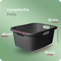 Novaliv Wäschewanne-Set 25L + 40L, Wäschebox Set Wäscheeimer Wäschebehälter für Bad Wäsche Schmutzwäsche, Wäschekörbe Wäschewanne Laundry Basket Wäschetonne Korb Sammler Box Aufbewahrung
