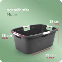 Novaliv Wäschewanne-Set 25L + 40L, Wäschebox Set Wäscheeimer Wäschebehälter für Bad Wäsche Schmutzwäsche, Wäschekörbe Wäschewanne Laundry Basket Wäschetonne Korb Sammler Box Aufbewahrung