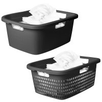 Novaliv Wäschekorb 25L + Wäschewanne 25L,...