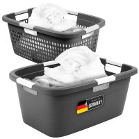 Novaliv Wäschekorb 40L + Wäschewanne 40L,...